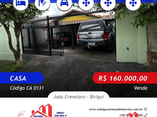 #CA 0131 - Casa para Venda em Birigui - SP